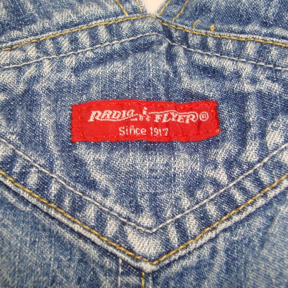 Radio Flyer Embroidered Baseball Shortalls Short Overalls Size 6-9 Months - Picture 7 of 8